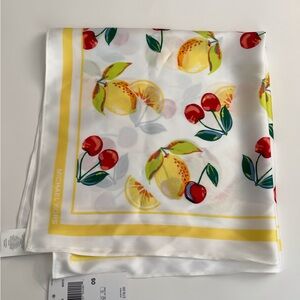 New Michael Kors White Lemon & Cherry Scarf